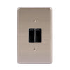 Lesco Stainless Steel 2 Lever 1-Way Light Switch 4 x 2 - Black