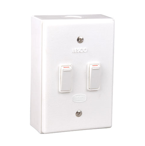 Lesco LSS 2 Lever 1-Way Surface Mount Switch 4 x 2 - Shrink Wrapped