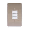 Lesco Stainless Steel 3 Lever 1-Way Light Switch 4 x 2 - White