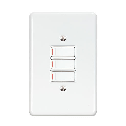 Lesco Steel 3 Lever 1-Way Light Switch 4 x 2