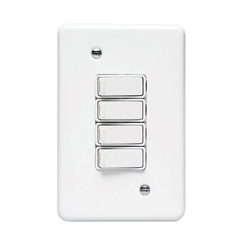 Lesco Steel 4 Lever 1-Way Light Switch 4 x 2
