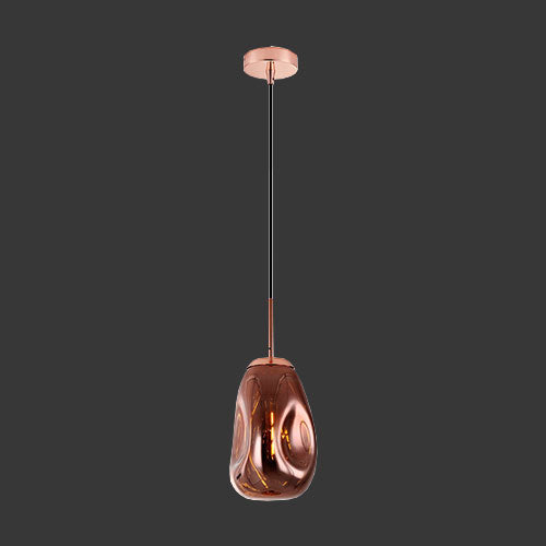 K. Light Morpheus Oval Glass Pendant - Copper