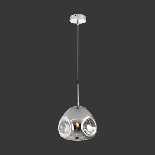 K. Light Morpheus Round Glass Pendant - Chrome