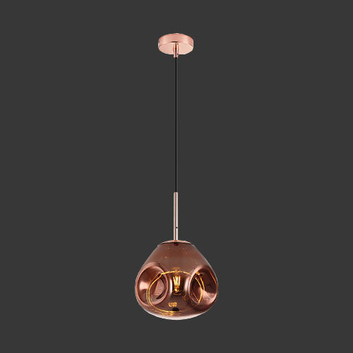 K. Light Morpheus Round Glass Pendant - Copper