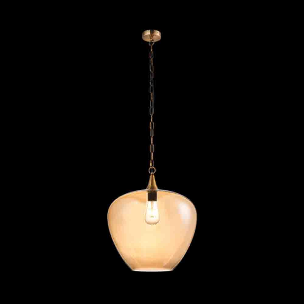 K. Light Apple Large Glass Pendant E27 40W - Amber