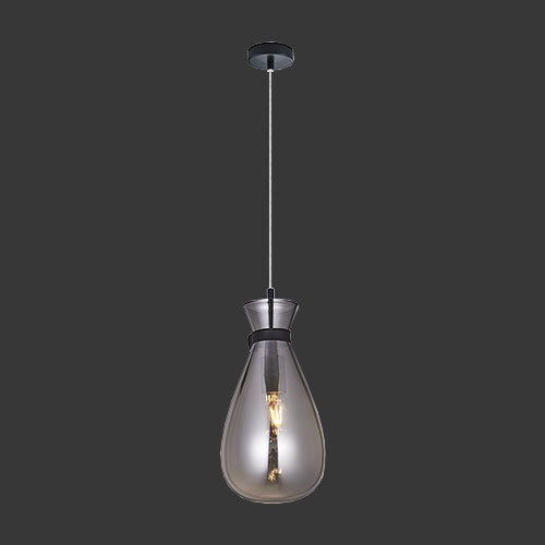 K. Light Pouch Glass Pendant - Smoke