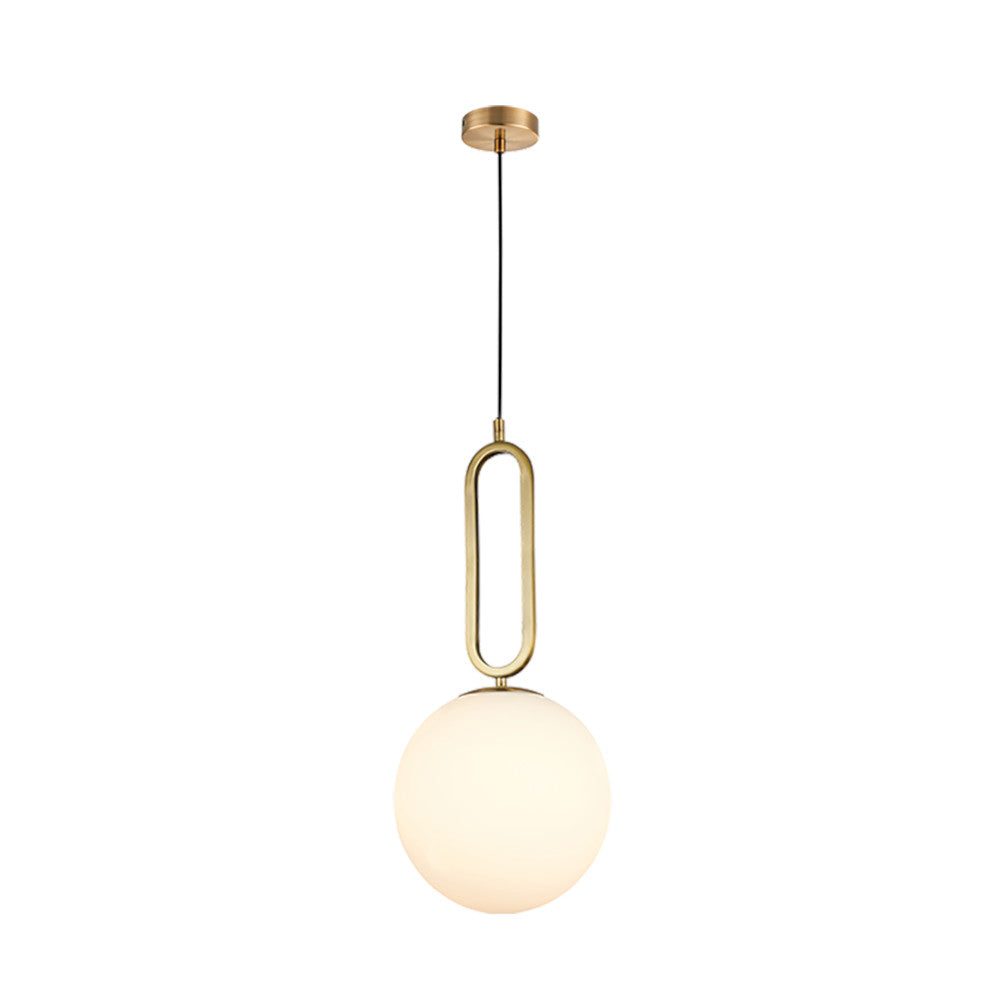 K. Light Croquet Large Glass Pendant - Antique Brass