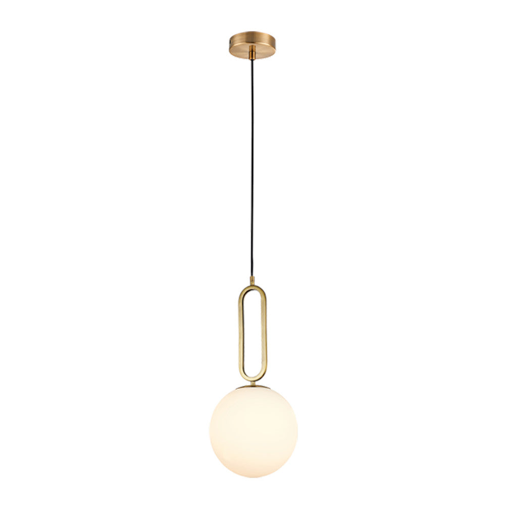 K. Light Croquet Small Glass Pendant - Antique Brass