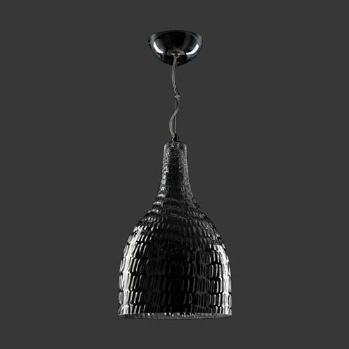 K. Light Glass Cone Pendant - Silver