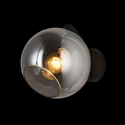 K. Light Bubble Glass Wall Light - Smoke / Black