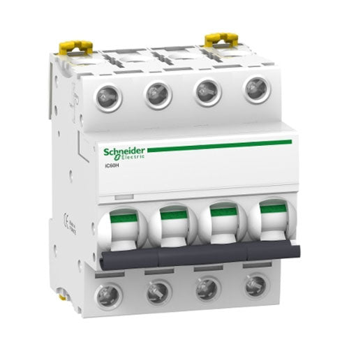 Schneider Electric Acti 9 iC60H DIN Mini Circuit Breaker C-Curve 4P