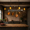 Ambiente Luce Standard 6 Light Butcher's Rack with Candle Shades