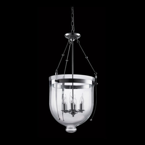 K. Light Float X Large Glass Lantern - Chrome