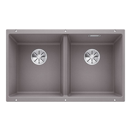 BLANCO SubLine 350/350-U Silgranit Double Bowl Undermount Sink - Alu Metallic