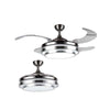 Bright Star 4 Retractable Blade Ceiling Fan with Light 1060mm - Satin Chrome
