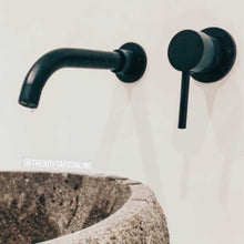 Load image into Gallery viewer, Trendy Taps Sombre Wall Mounted Basin Spout and Mixer - Black
