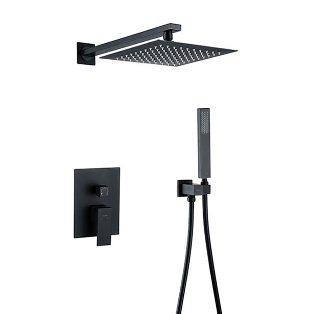 Trendy Taps Square Shower Set with Hose - Blackened Brass