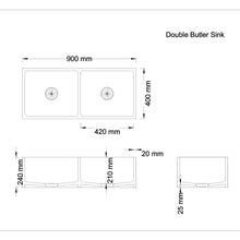 Load image into Gallery viewer, Crystallite Stone 900 Butler Sink
