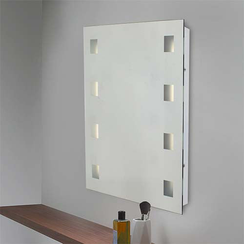 Large Bathroom Mirror with Vertical Illuminators