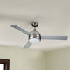 3 Blade Ceiling Fan with Light 1220mm - Satin Nickel