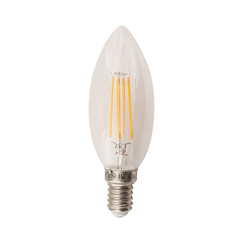 Bright Star LED Filament Candle Bulb E14 4W 400lm 2700K