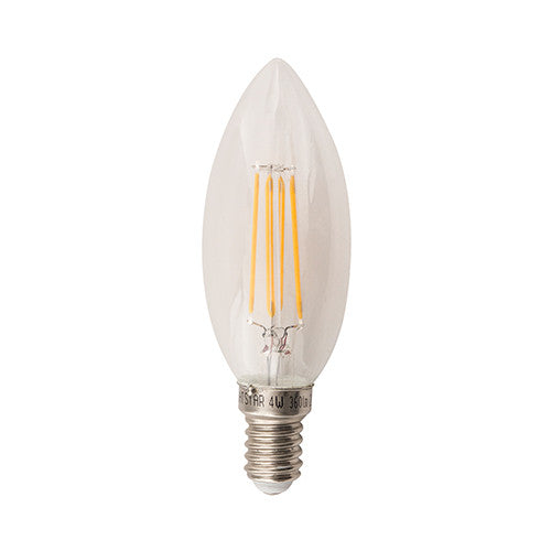 LED Filament Candle Bulb E14 4W 400lm Warm White