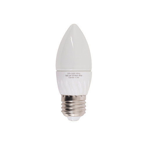 LED Frosted Candle Bulb E27 4.5W 360lm Warm White