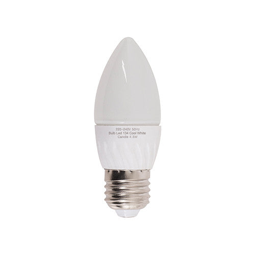 LED Frosted Candle Bulb E27 4.5W 360lm Cool White