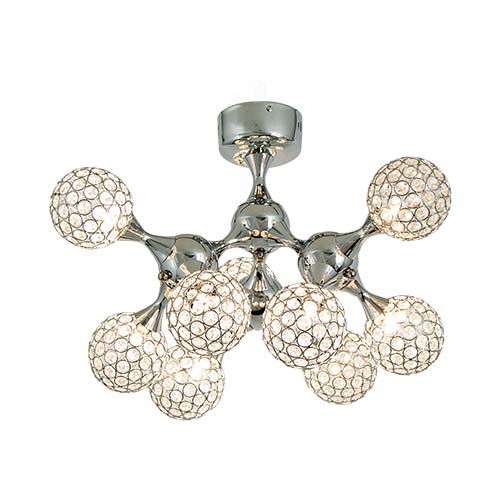 Bright Star Polished Chrome with Crystal Globes