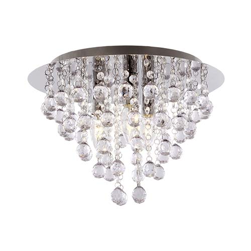 Bright Star Polished Chrome with Clear Acrylic Crystals tapering inward