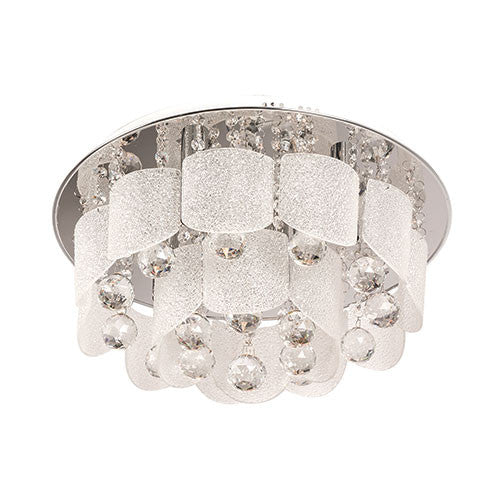Bright Star Polished Chrome with Glass & Crystals Ceiling Light