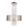 Bright Star Chrome LED Chandelier with Crystals & Transparent Grey Shade