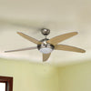 Bright Star 5 Blade Ceiling Fan with Light and Remote 1320mm - Satin Chrome
