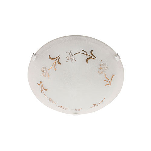 Bright Star Patterned Glass Ceiling Light 300mm - Gold / White