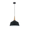 Metal & Wood Grain Cord Pendant