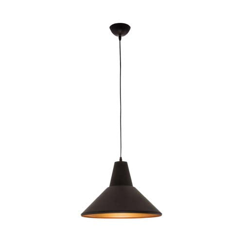 Bright Star Black Metal Conical Pendant With Gold Inner