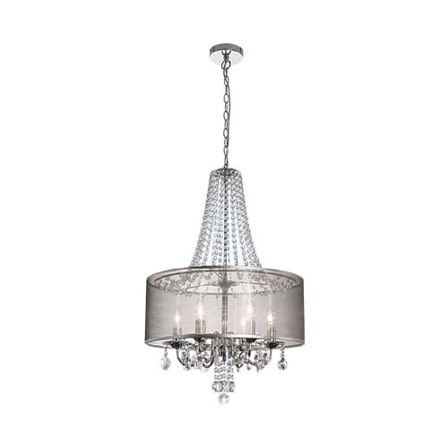 Bright Star Chrome Pendant with Transparent Silver Shade