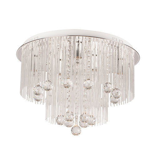 Polished Chrome LED Ceiling Fitting with Crystals