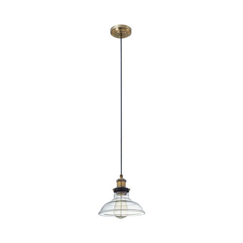 Bright Star Glass Pendant - Antique Brass