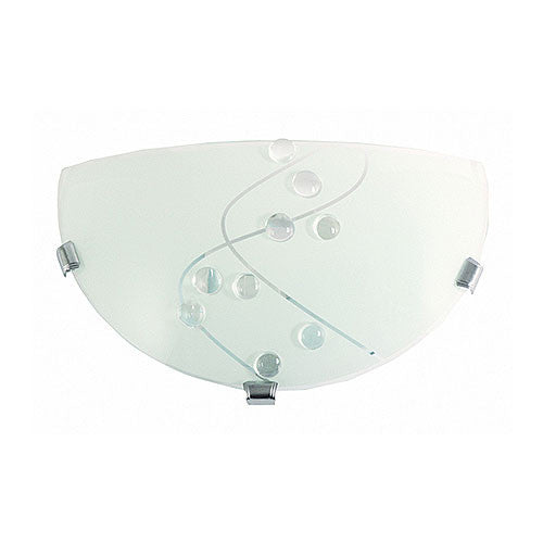 Bright Star Metal Base with Patterned Frosted Glass and Chrome Clips Wall Light