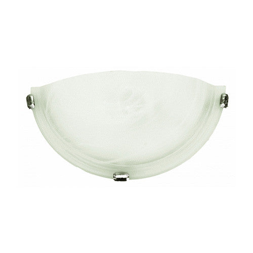 Bright Star Metal & Glass Wall Light with Silver Clips - Alabaster
