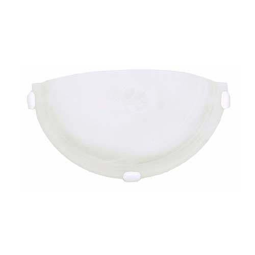 Metal Base with Alabaster Glass and White Clips Wall light