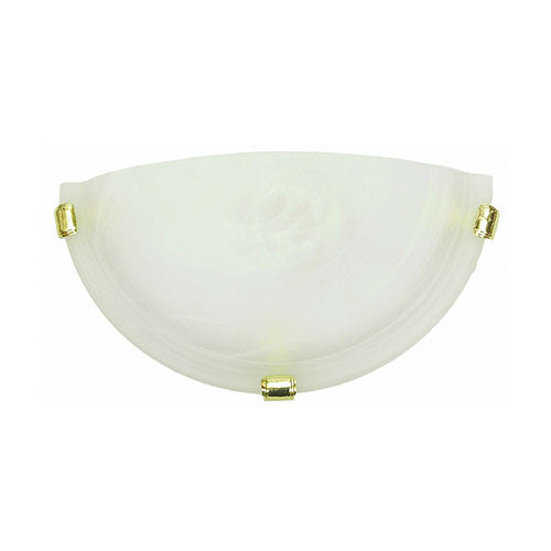Metal Base with Alabaster Glass and Gold Clips Wall light