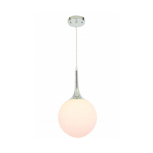 Bright Star Single Chrome Pendant with Opal Glass