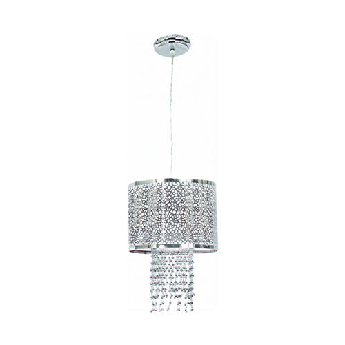 Polished Chrome Pendant with Silver Beads