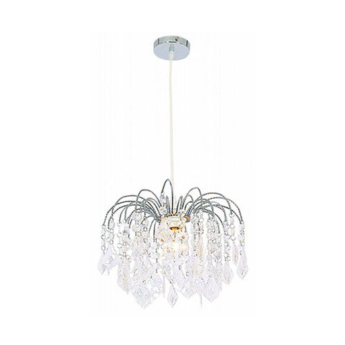 Bright Star Branching Chrome Pendant with Clear Acrylic Crystals
