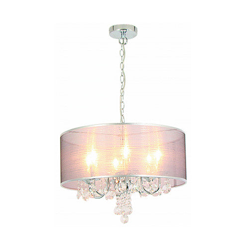 Bright Star Chrome Pendant with Transparent Silver shade and Crystals