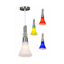 Load image into Gallery viewer, Bright Star Satin Chrome Pendant with Colour Glass
