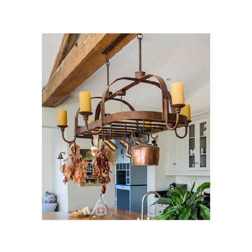 Ambiente Luce Standard 6 Light Butchers Rack with Candle Shades