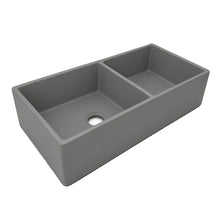 Load image into Gallery viewer, Two Tone Stone Butler Double Bowl Kitchen Sink
